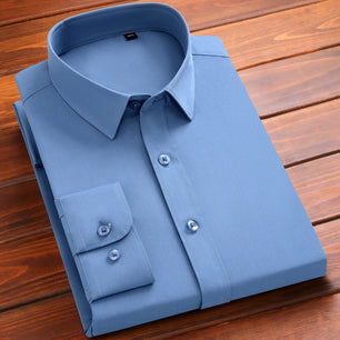 Men's Polyester Turn-Down Collar Full Sleeve Single Breasted Shirt