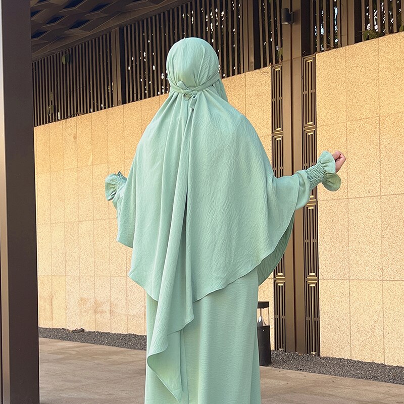 Women's Arabian Polyester Full Sleeve Two-Piece Casual Abayas