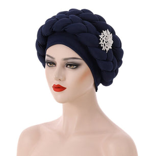 Women's Arabian Polyester Headwear Solid Pattern Casual Hijabs