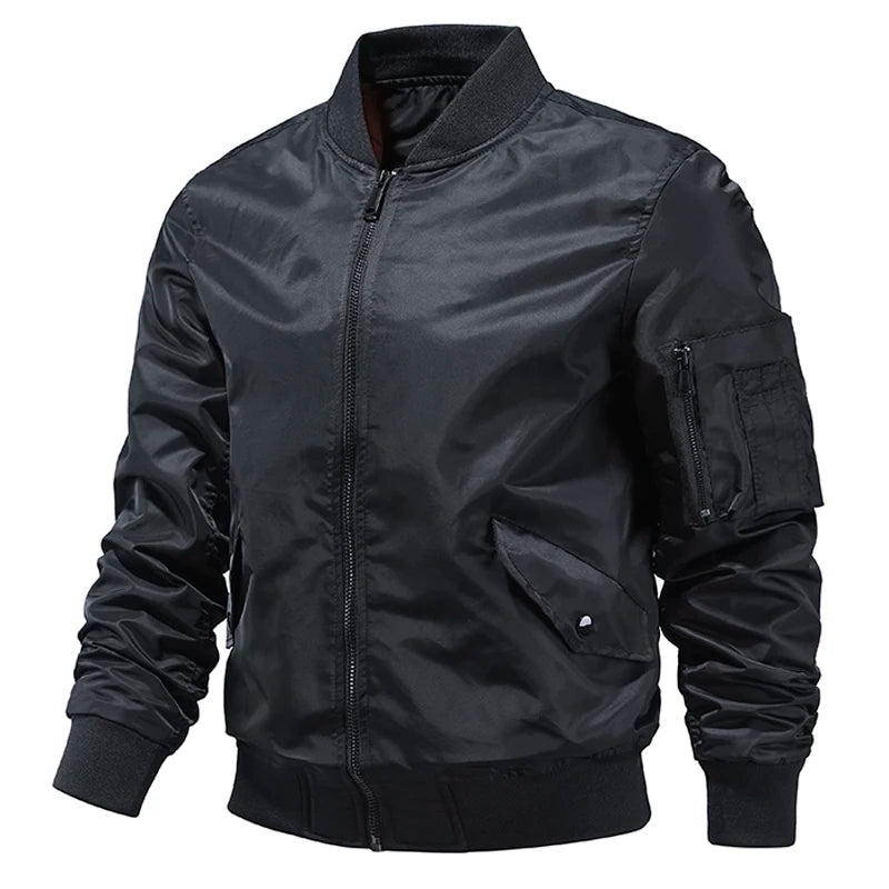 Men's Polyester Full Sleeves Zipper Closure Casual Elegant Jacket