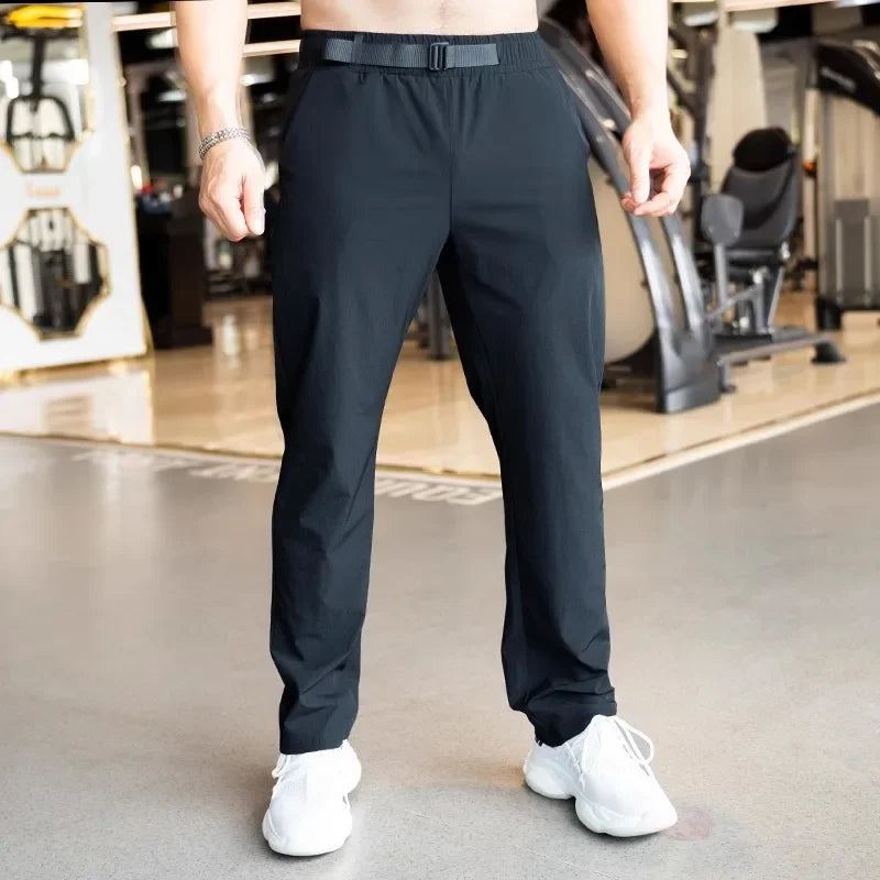 Men's Nylon Elastic Closure Breathable Fitness Gymwear Trousers