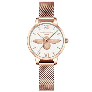 Women's Alloy Case Folding Clasp Luxury Round Shaped Classic Watch