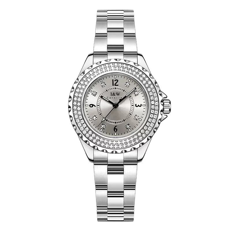 Women's Stainless Steel Round Shape Waterproof Luxury Watches