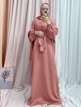 Women's Arabian Polyester Full Sleeve Solid Pattern Casual Abaya