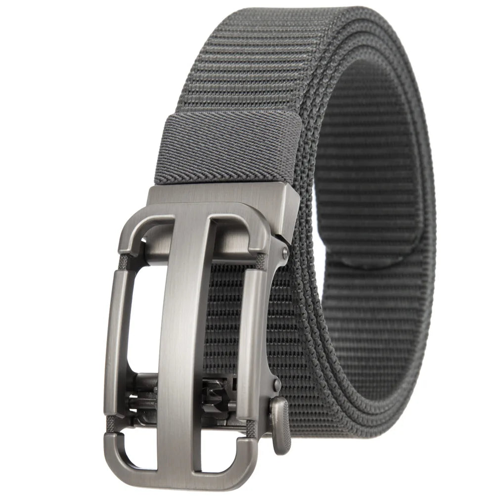 Men's Canvas Automatic Buckle Breathable Solid Pattern Belts