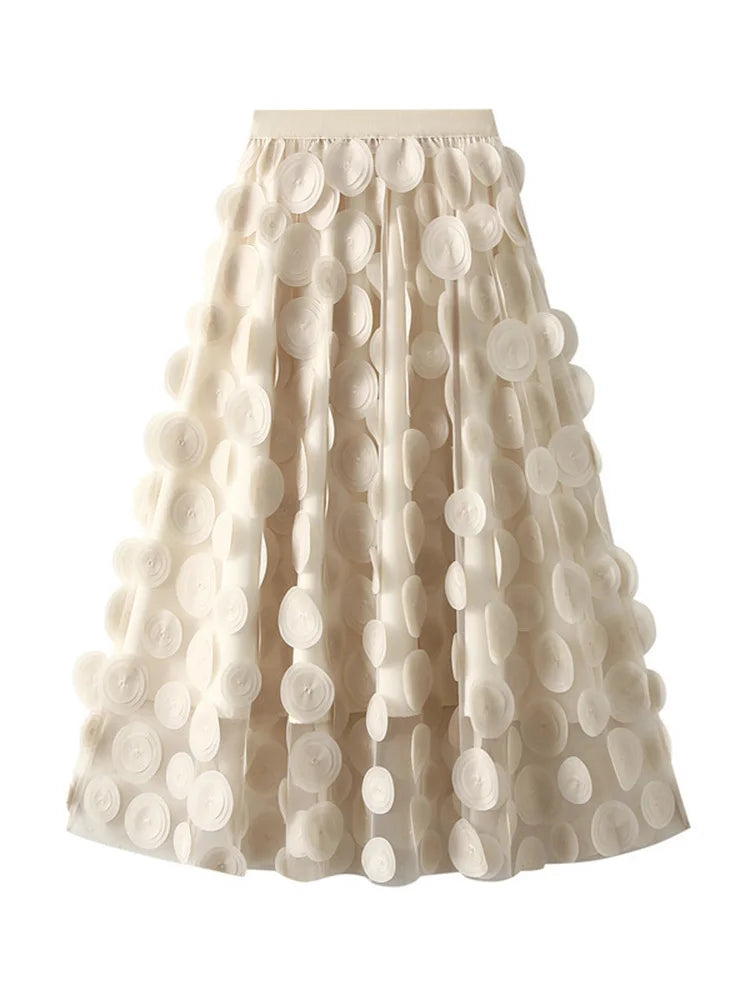 Women's Polyester Elastic High Waist Pleated Pattern Casual Skirts