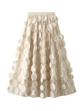 Women's Polyester Elastic High Waist Pleated Pattern Casual Skirts