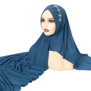 Women's Arabian Polyester Head Wrap Rhinestone Elegant Hijabs