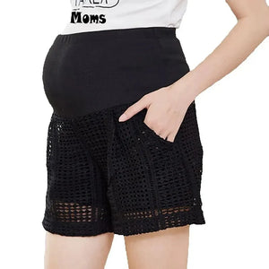 Women's Spandex Elastic Closure High Waist Maternity Shorts