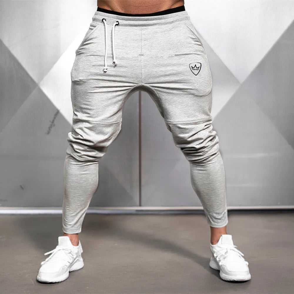 Men's Polyester Drawstring Closure Quick-Drying Gymwear Trousers