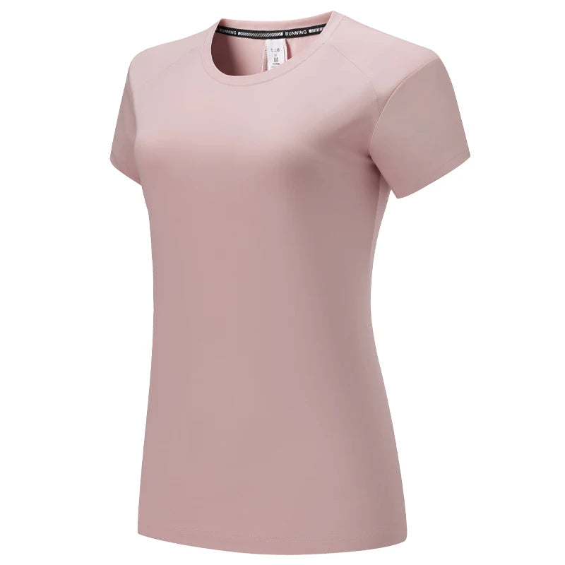 Women's Polyester O-Neck Short Sleeves Breathable Workout Top