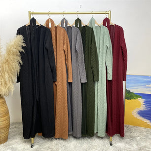 Women's Arabian Polyester Full Sleeve Solid Pattern Casual Abaya