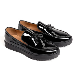 Men's Patent Leather Pointed Toe Slip-On Closure Formal Shoes