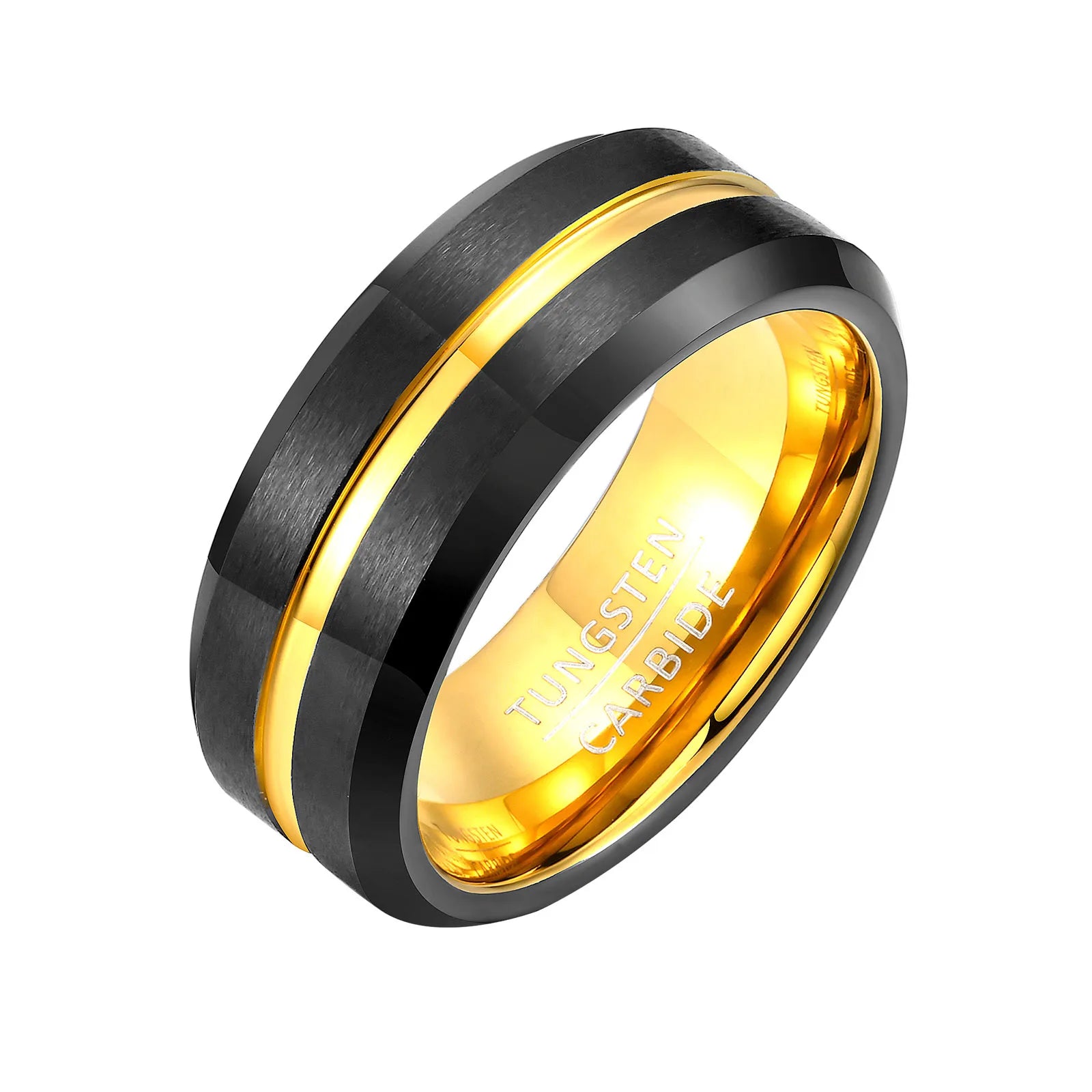 Men's Metal Tungsten Geometric Shaped Trendy Bridegroom Ring