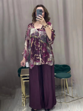 Women's Arabian Polyester Full Sleeves Printed Pattern Dress