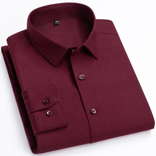 Men's Cotton Turndown Collar Long Sleeves Formal Wear Shirts