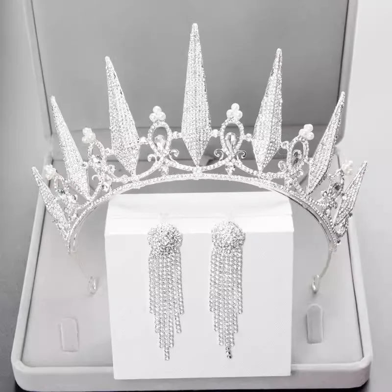 Women's Zinc Alloy Water Drop Bridal Wedding Crown Jewelry Sets