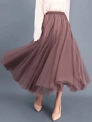 Women's Polyester Solid Pattern Quick-Dry Casual Wear Maxi Skirts