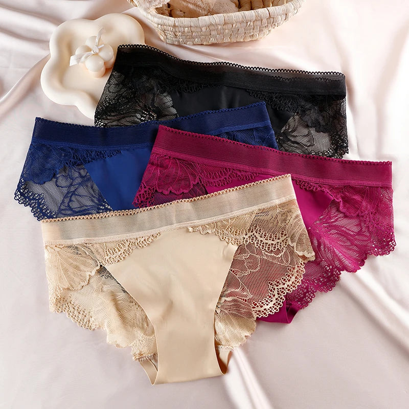 Women's Spandex Low Waist Breathable Sexy Lace Pattern Panties