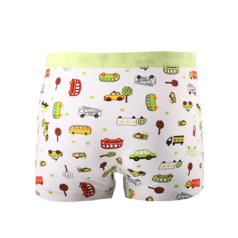 Kid's Boy 2Pcs Cotton Quick-Dry Printed Pattern Underwear Shorts