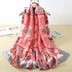 Women's Silk Neck Wrap Printed Pattern Trendy Beach Scarves