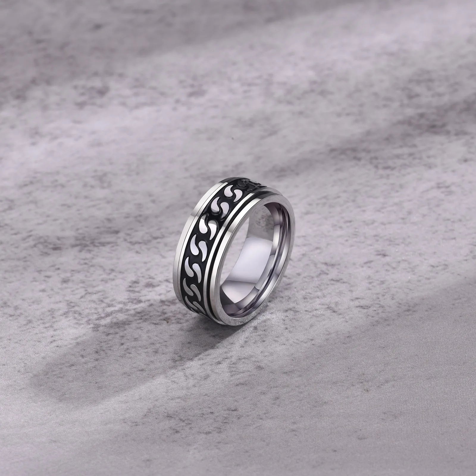 Men's Metal Stainless Steel Geometric Shaped Trendy Wedding Rings