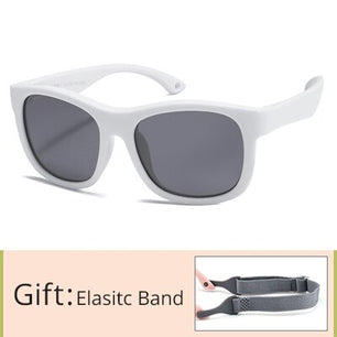 Kid's Acetate Frame Square Shape Polarized Flexible Sunglasses