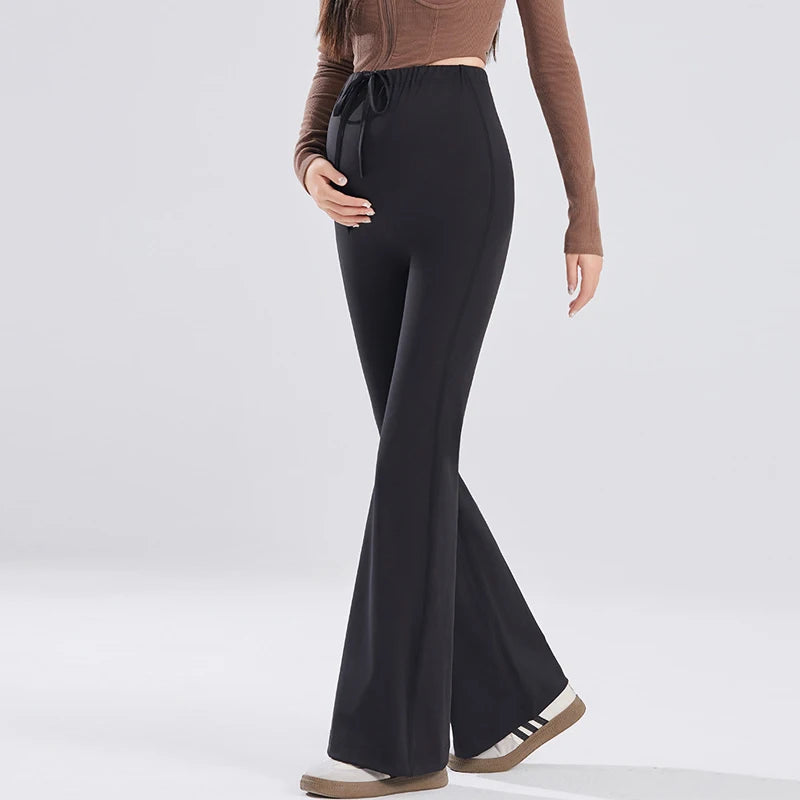 Women's Spandex Elastic Closure Solid Pattern Maternity Trousers