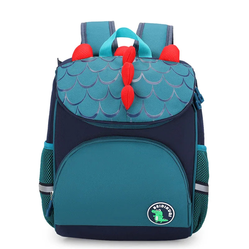 Kid's Nylon Zipper Closure Printed Pattern Trendy School Backpack