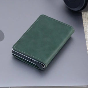 Men's PU Leather Solid Pattern Card Holder Mini Trendy Wallets