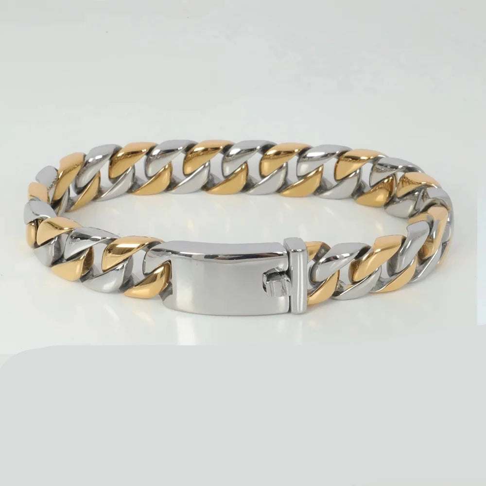 Men's Ceramic Stainless Steel Toggle-Clasps Classic Round Bracelet