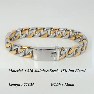 Men's Ceramic Stainless Steel Geometric Prong Setting Bracelet