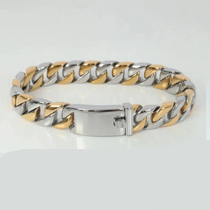 Men's Ceramic Stainless Steel Toggle-Clasps Classic Round Bracelet