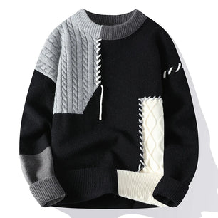 Men's Nylon O-Neck Full Sleeves Pullover Closure Casual Sweater