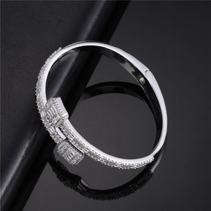 Men's 100 % Copper Alloy Zirconia Prong Setting Hip Hop Bracelet