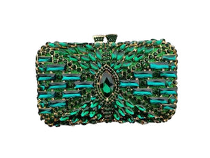 Women's Metallic Hasp Closure Rhinestone Pattern Wedding Clutch