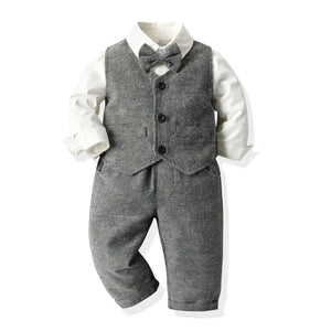 Kid's Cotton Turn-Down Collar Full Sleeve Single Breasted Clothes