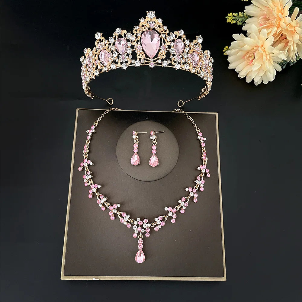 Women's Zinc Alloy Geometric Bridal Wedding Crown Jewelry Sets