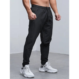 Men's Polyester Elastic Closure Quick-Drying Gymwear Trousers