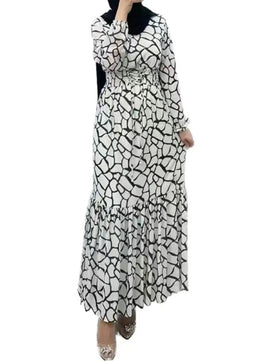 Women's Arabian Polyester Full Sleeves Printed Casual Dress