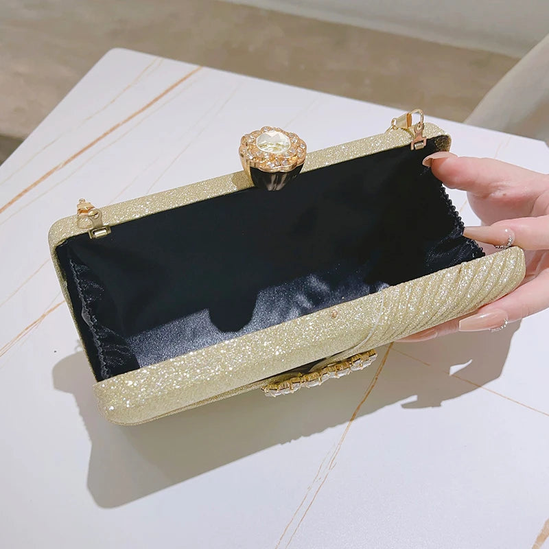 Women's PU Hasp Closure Rhinestone Pattern Classic Wedding Clutch