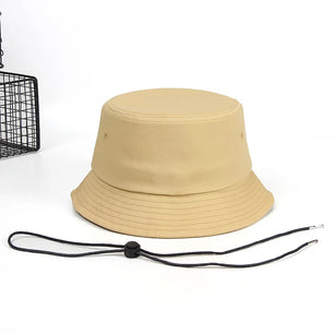 Men's Cotton Solid Pattern Sun Protection Casual Bucket Hats