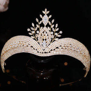 Women's Copper Water Drop Pattern Tiaras Bridal Wedding Crown