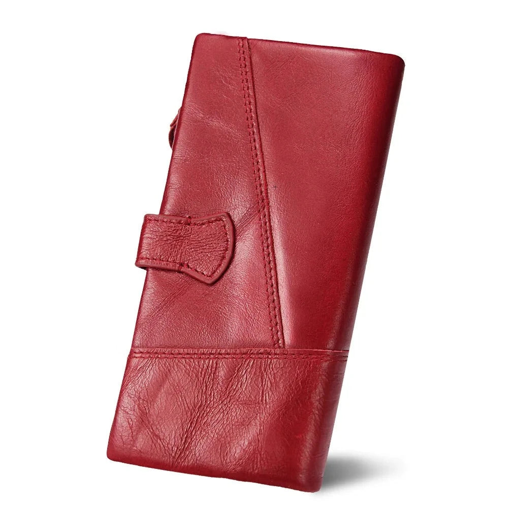 Men's Genuine Leather Zipper Hasp Card Holder Trendy Wallets