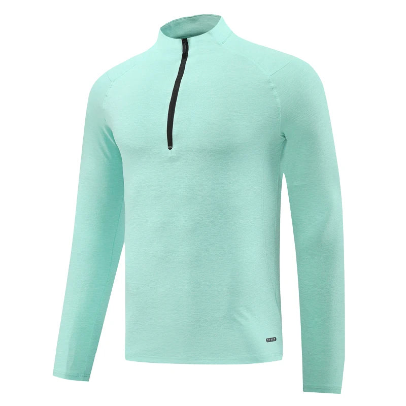 Men's Microfiber Long Sleeves Breathable Gym Solid Pattern Shirt