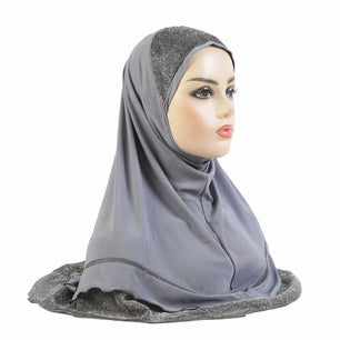 Women's Arabian Polyester Headwear Plain Pattern Casual Hijabs