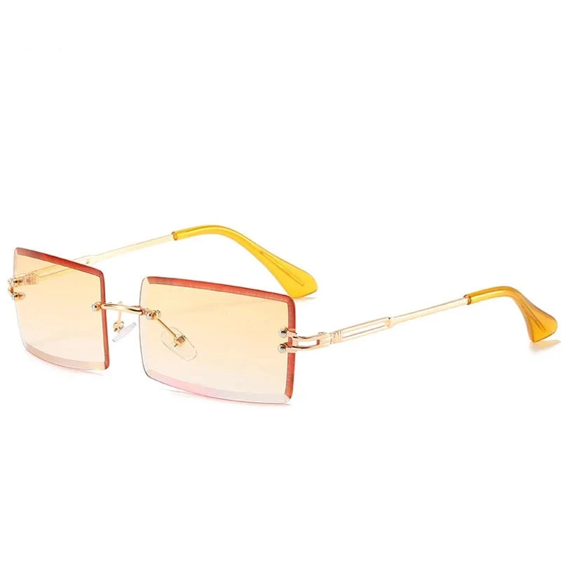 Women's Alloy Frame Acrylic Lens Rectangle Shaped Sunglasses