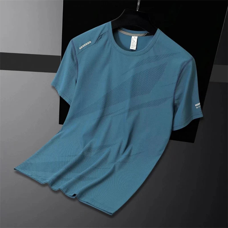 Men's Polyester Short Sleeve Pullover Closure Sportswear T-Shirt