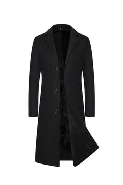 Men's Cotton Notched Collar Full Sleeves Single Breasted Coat