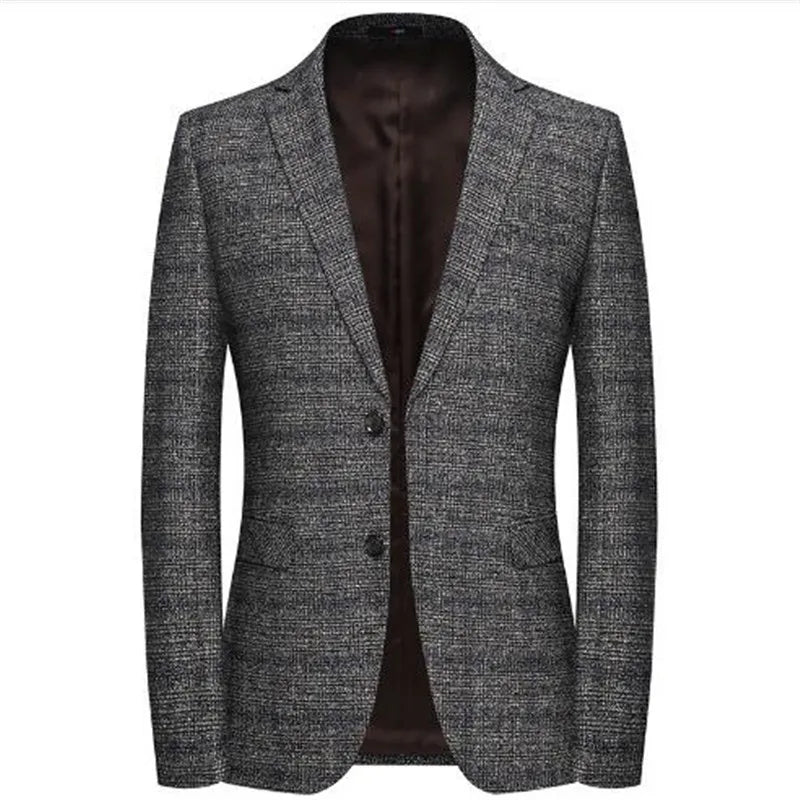 Men's Polyester Full Sleeves Single Breasted Wedding Blazer